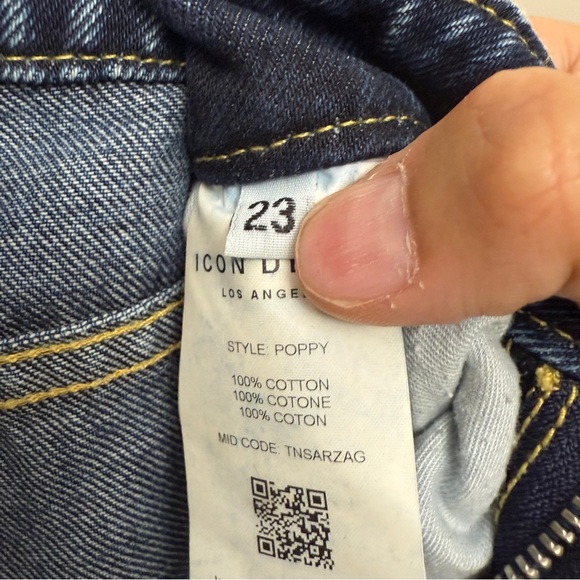 ICON DENIM LOS ANGELES Distressed Wide Leg Jeans in Blue SIZE 23 - Picture 6 of 6